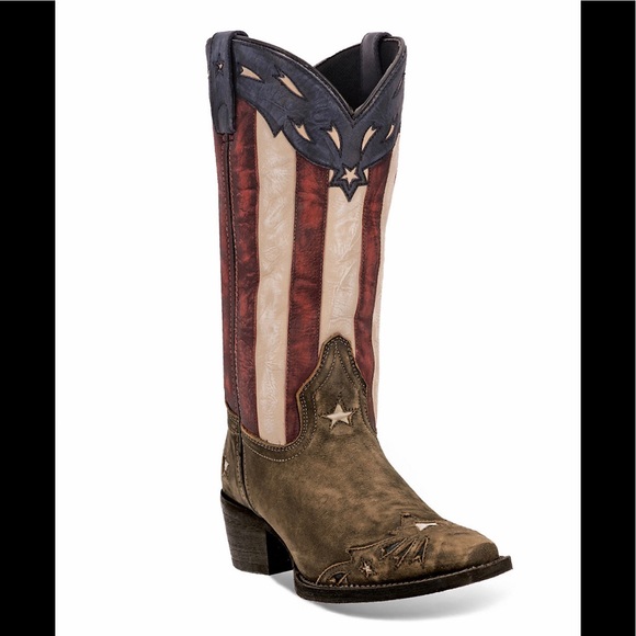Laredo Shoes - Laredo Western Keyes American Flag Cowboy Boots
